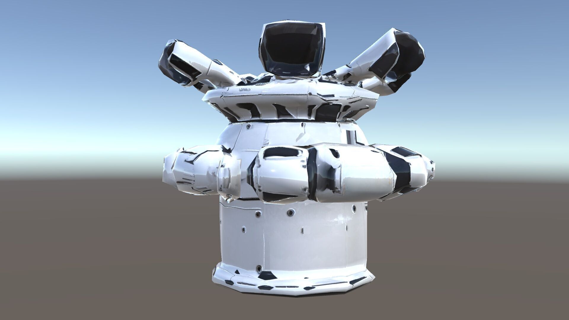 Futuristic Surveillance Turret Model Pack Low-poly 3D model_20