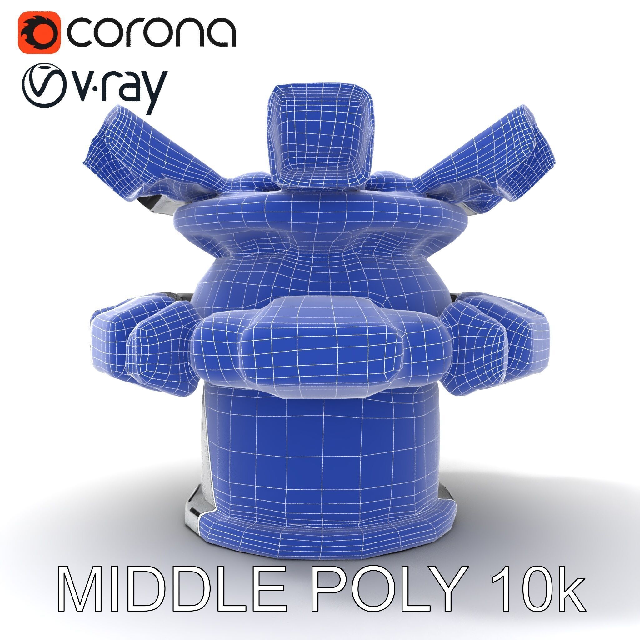 Futuristic Surveillance Turret Model Pack Low-poly 3D model_16
