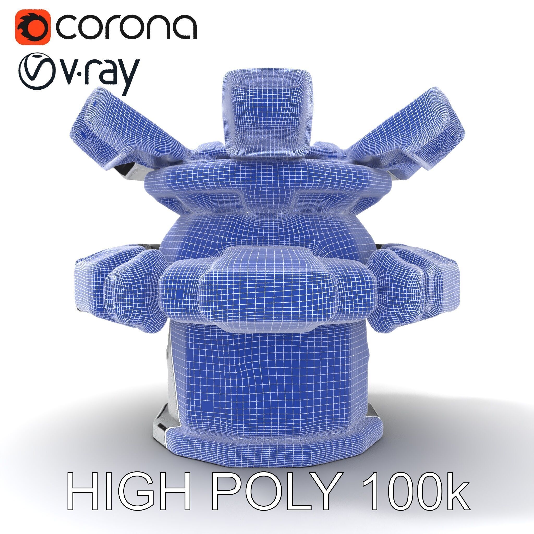 Futuristic Surveillance Turret Model Pack Low-poly 3D model_23