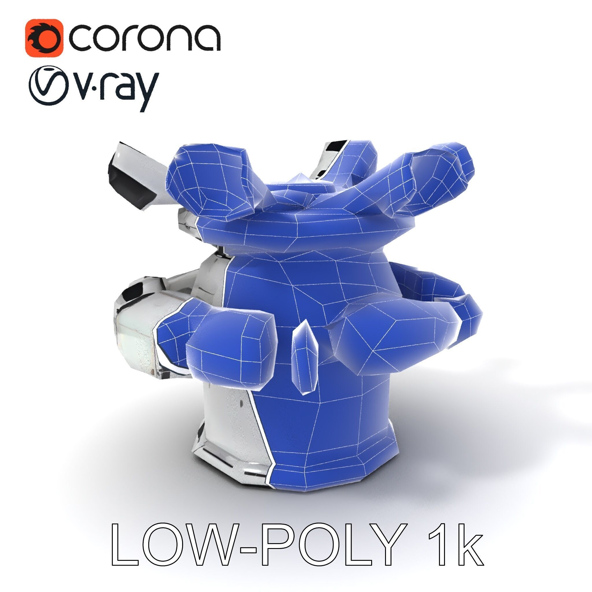 Futuristic Surveillance Turret Model Pack Low-poly 3D model_7