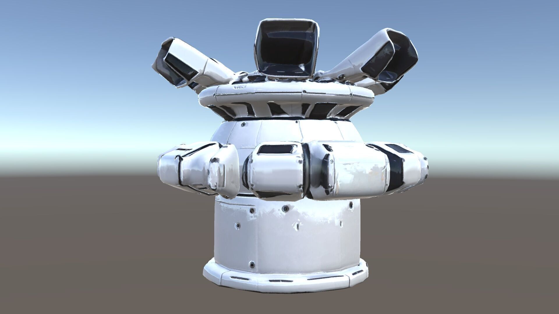 Futuristic Surveillance Turret Model Pack Low-poly 3D model_19