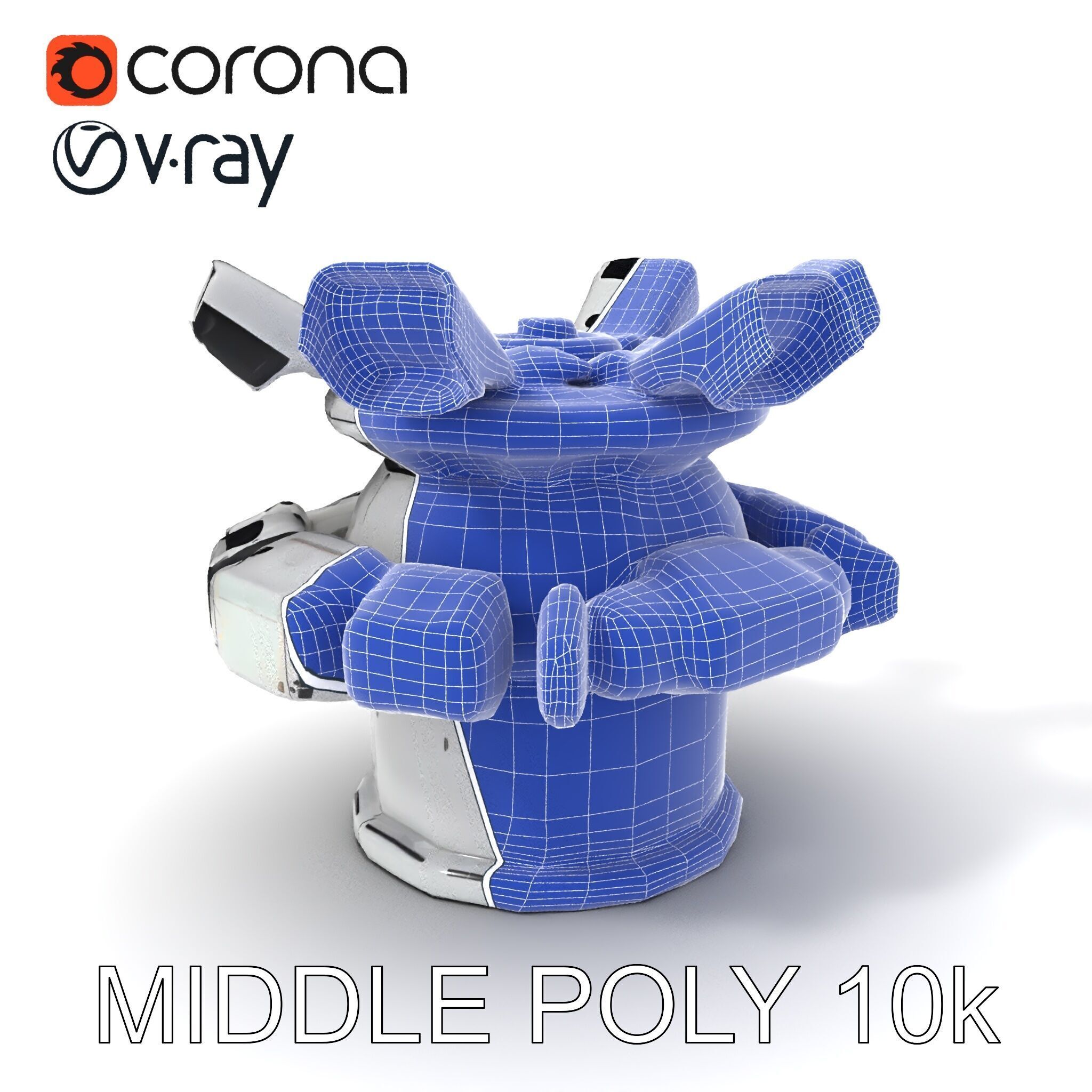 Futuristic Surveillance Turret Model Pack Low-poly 3D model_32