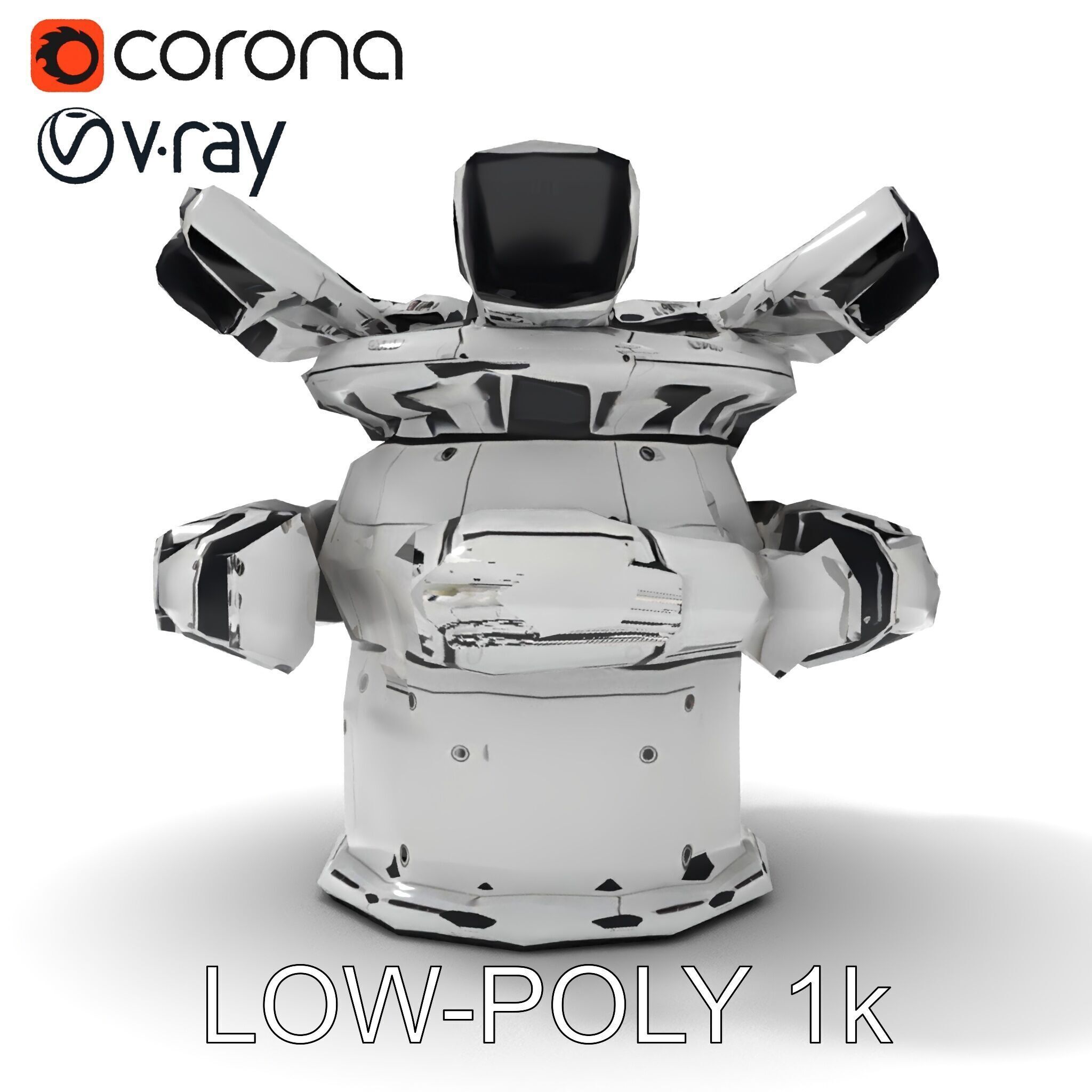 Futuristic Surveillance Turret Model Pack Low-poly 3D model_22