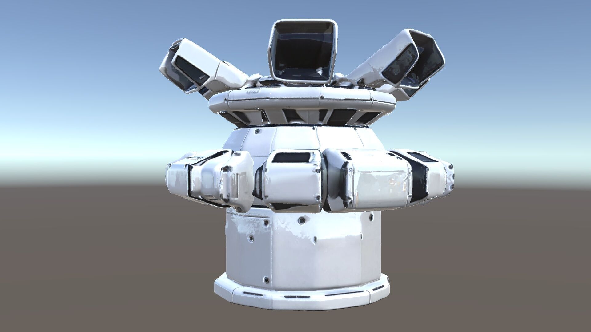 Futuristic Surveillance Turret Model Pack Low-poly 3D model_5