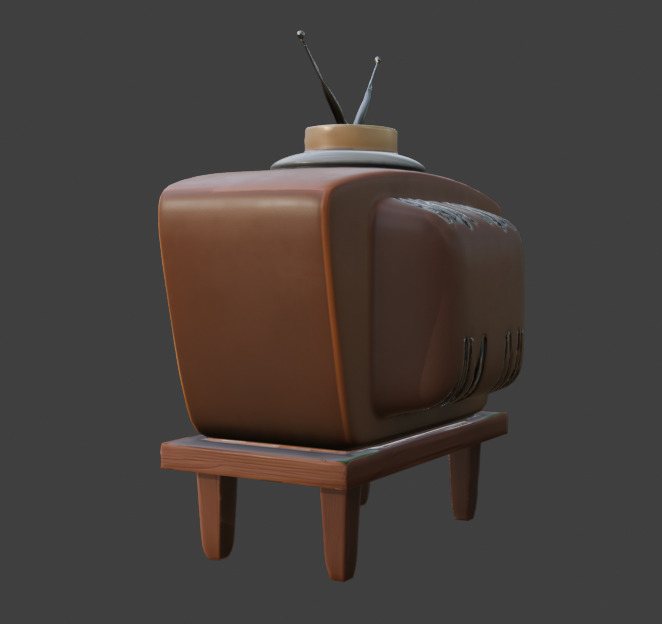 TV Game-Ready 3D Model with PBR Textures Low-poly 3D model_7