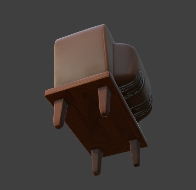 TV Game-Ready 3D Model with PBR Textures Low-poly 3D model_10