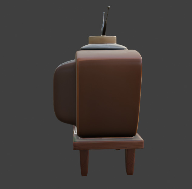TV Game-Ready 3D Model with PBR Textures Low-poly 3D model_1