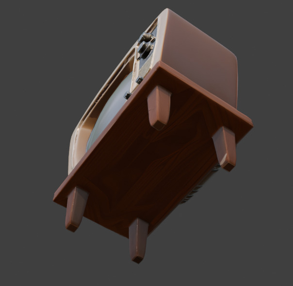 TV Game-Ready 3D Model with PBR Textures Low-poly 3D model_9