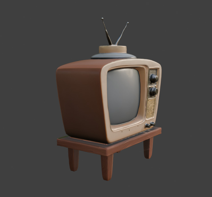 TV Game-Ready 3D Model with PBR Textures Low-poly 3D model_5