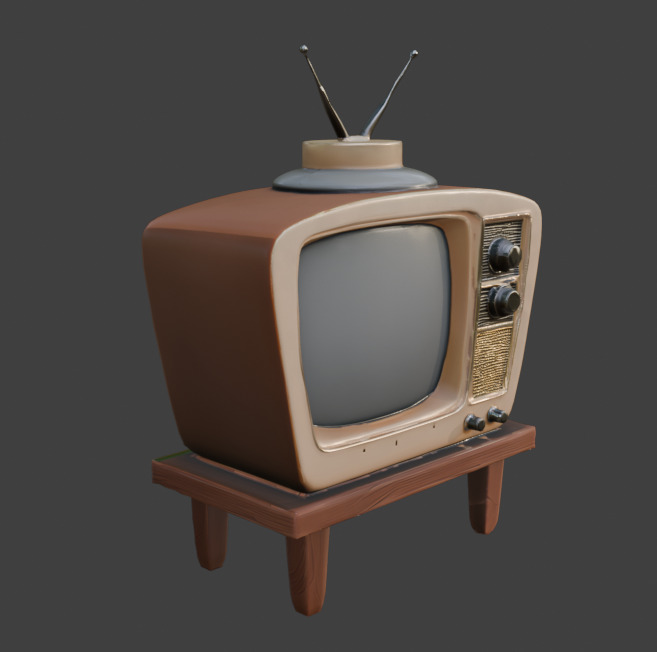 TV Game-Ready 3D Model with PBR Textures Low-poly 3D model_13