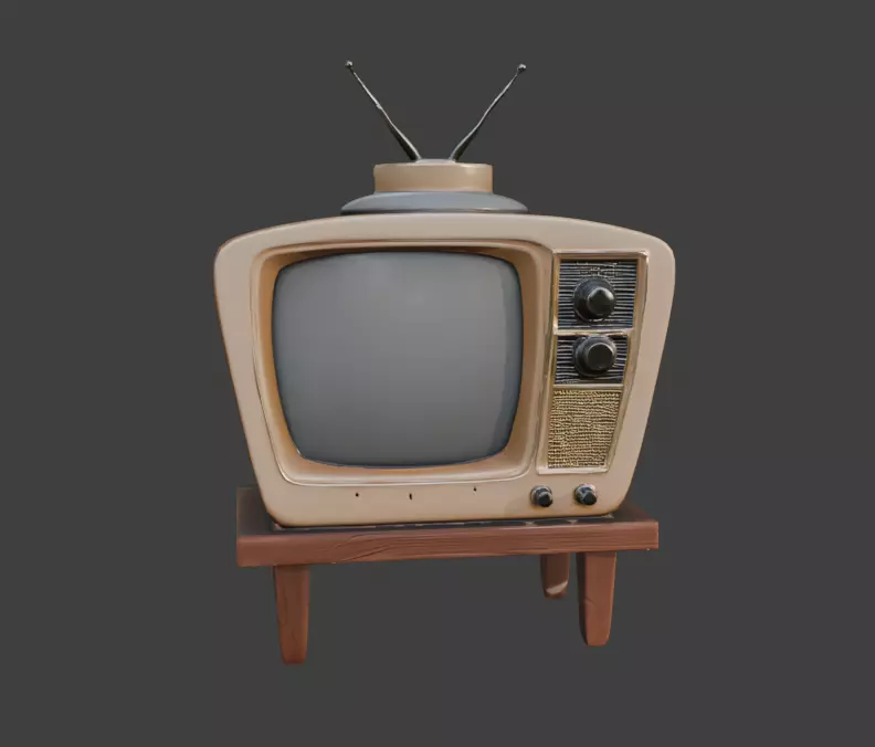 TV Game-Ready 3D Model with PBR Textures Low-poly 3D model_0