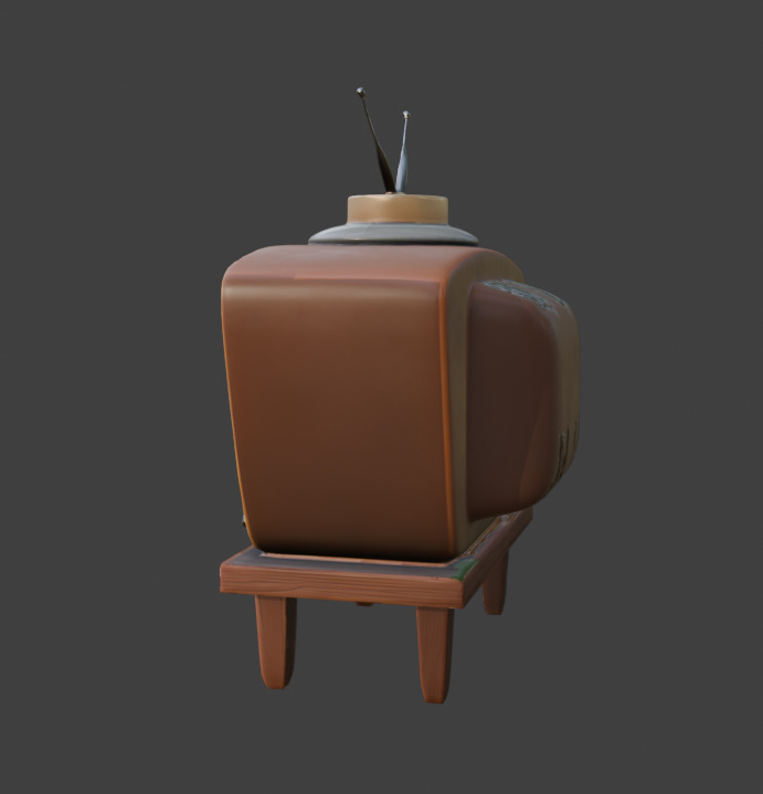 TV Game-Ready 3D Model with PBR Textures Low-poly 3D model_3