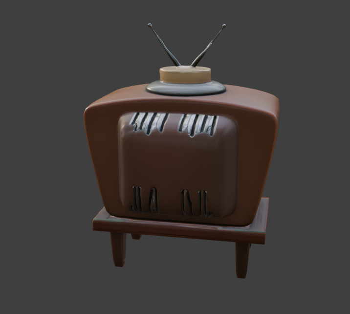 TV Game-Ready 3D Model with PBR Textures Low-poly 3D model_2