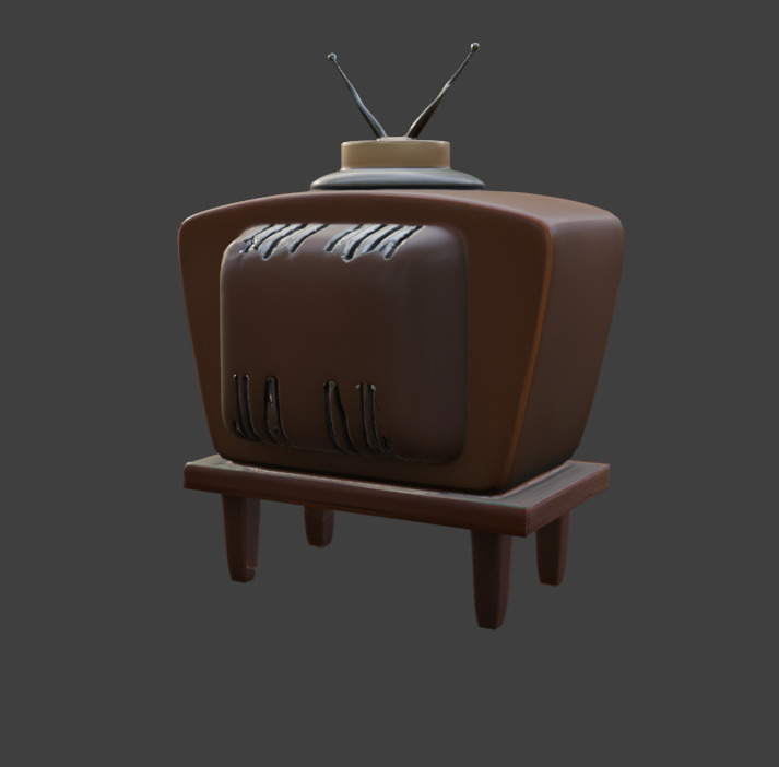TV Game-Ready 3D Model with PBR Textures Low-poly 3D model_6