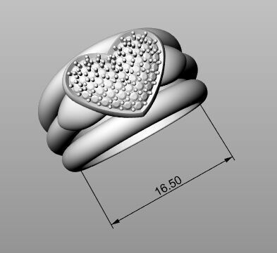 Ring HEART 3D print model_32