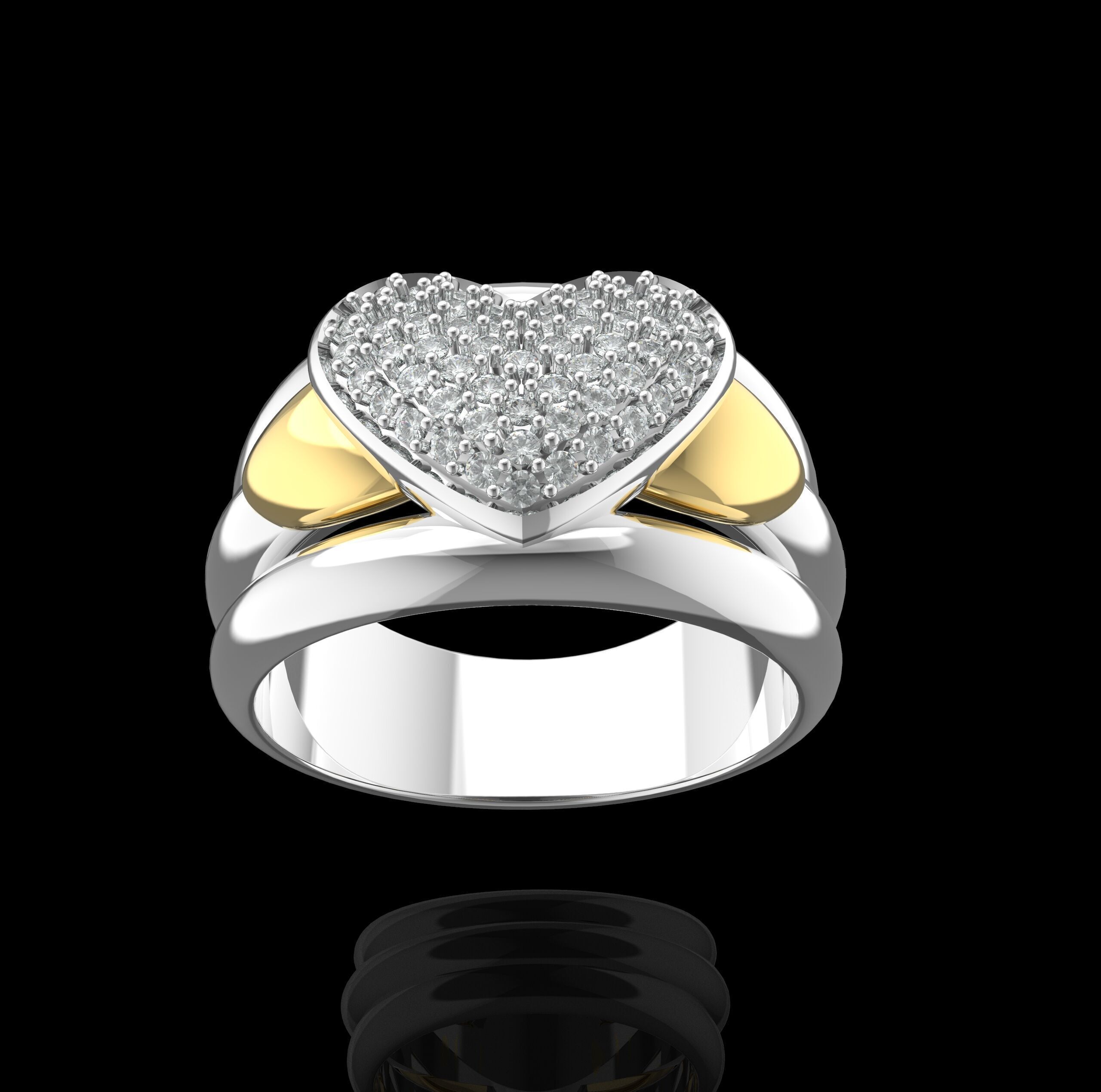 Ring HEART 3D print model_1