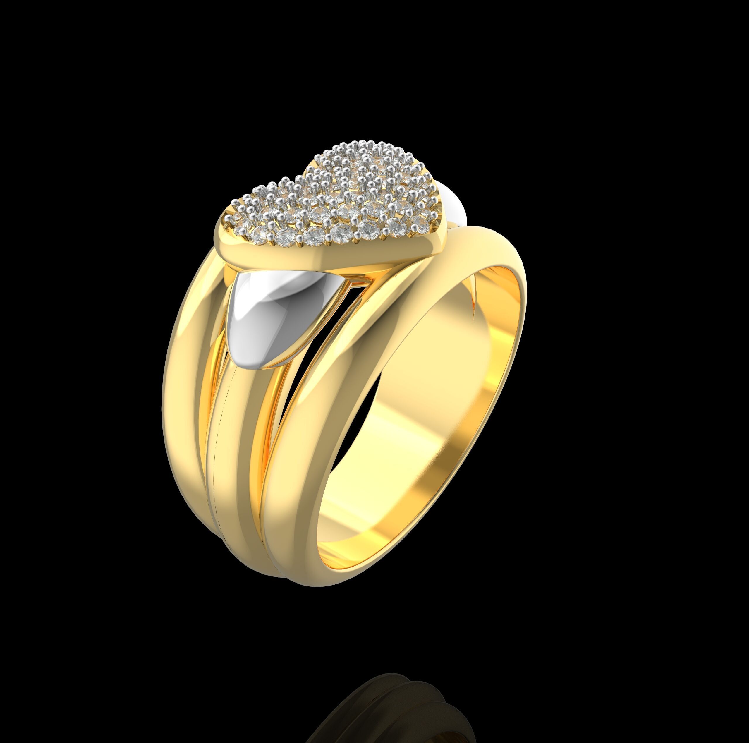 Ring HEART 3D print model_5