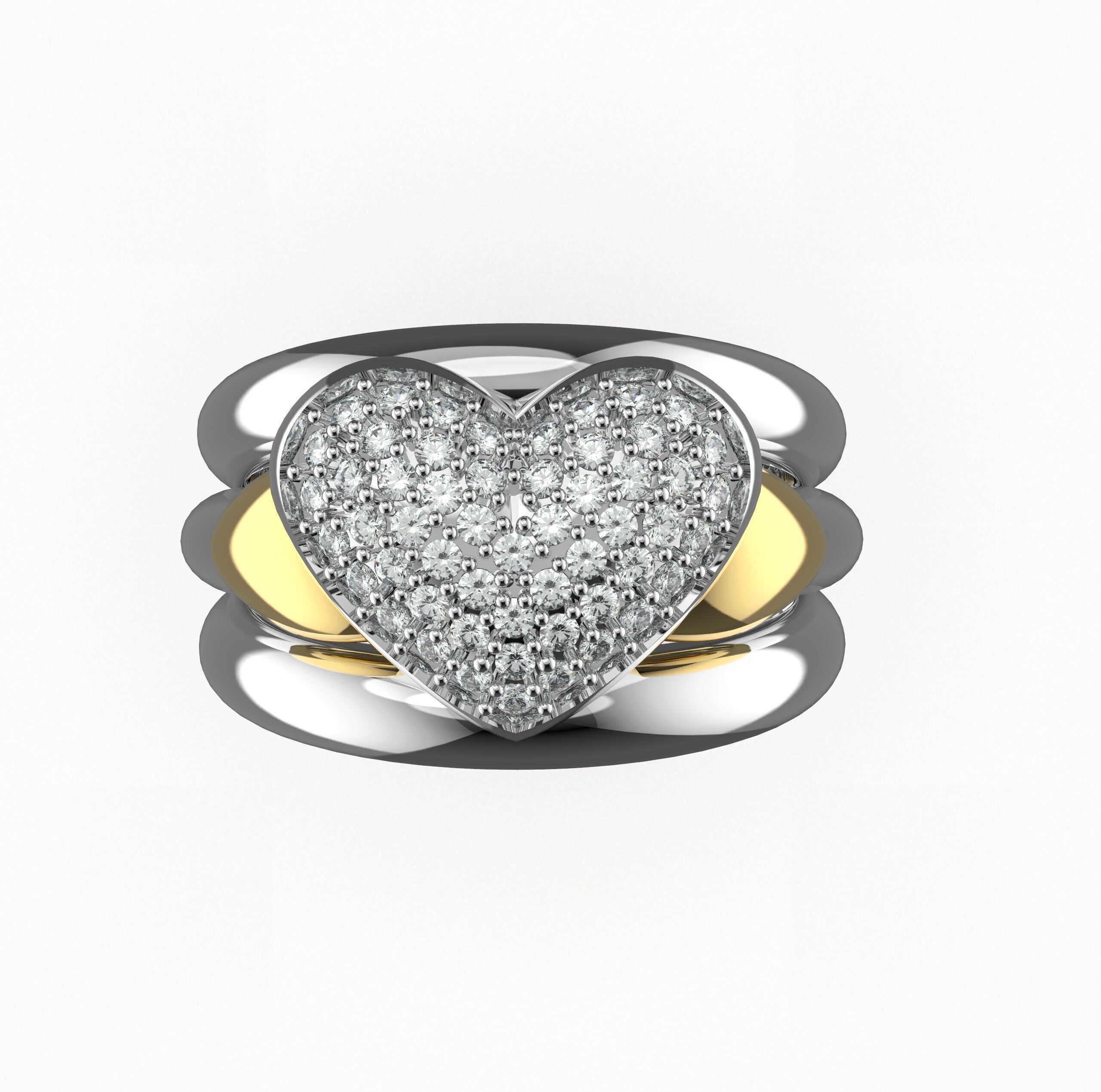 Ring HEART 3D print model_2