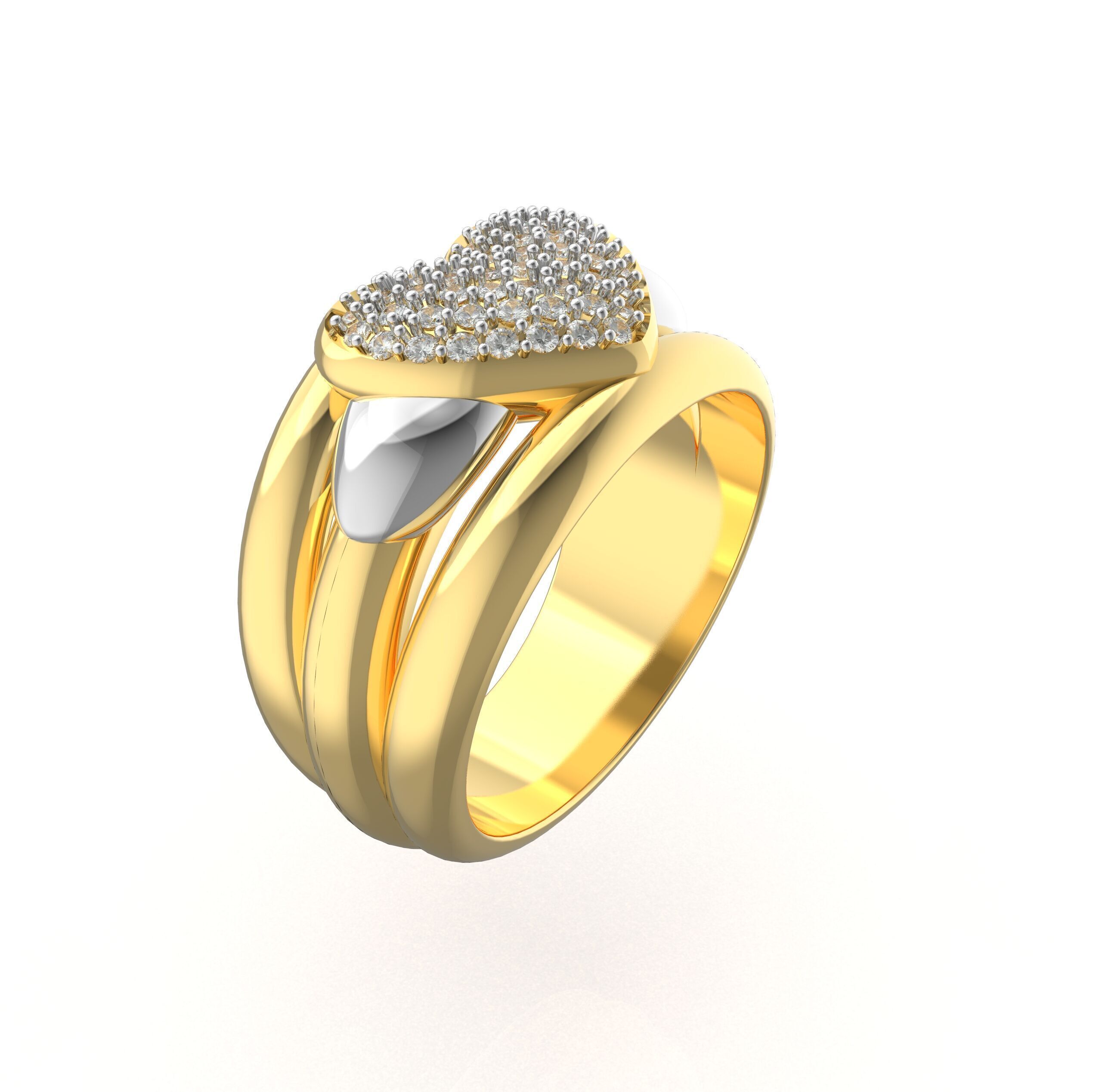 Ring HEART 3D print model_4