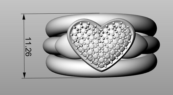 Ring HEART 3D print model_8