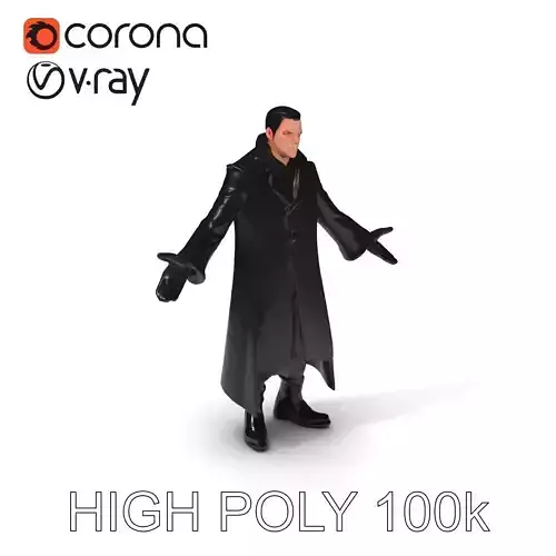Dark Enforcer D Character Model  Rigged and Ready for Animation Low-poly 3D model