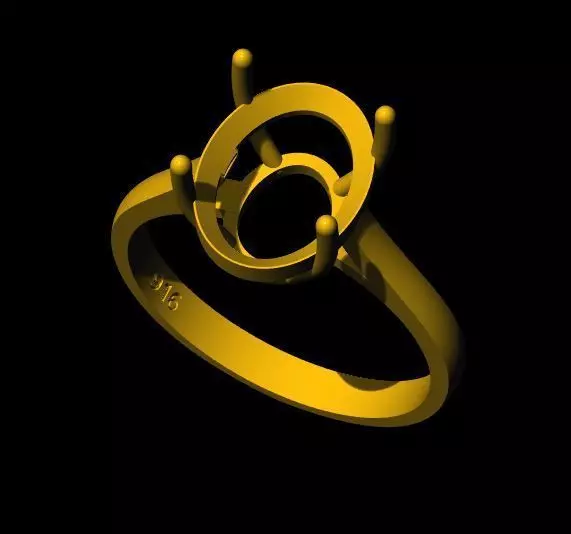 oval stone ring 3dm file 3D print model_0