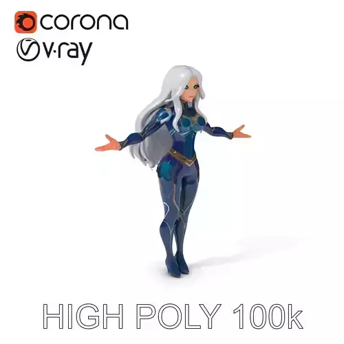 Star Guardian Cosmic Defender D Character Model Low-poly 3D model