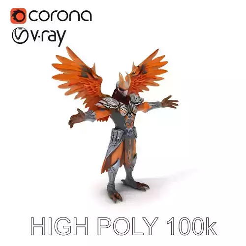 Avian Armored Warrior  Majestic Bird Character Model