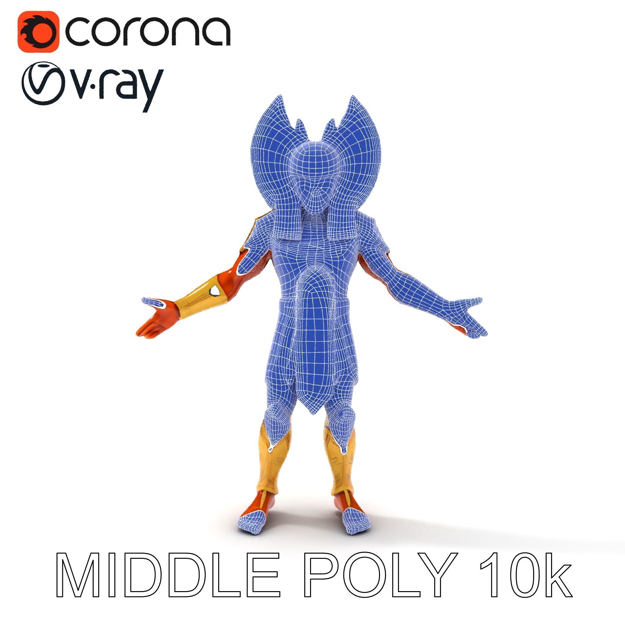 Ancient Egyptian Warrior D Model with Golden Armor Low-poly 3D model_37