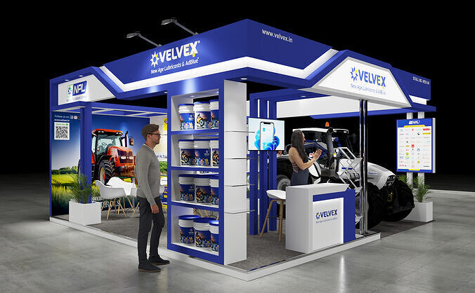 Exhibition Stand 6x6 3Sides D6V1 3D model 3D model