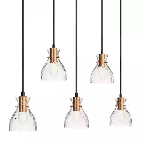 Almine chandelier with 5 lampshades
