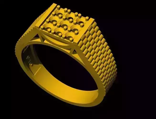 men diamond ring 3dm file 3D print model