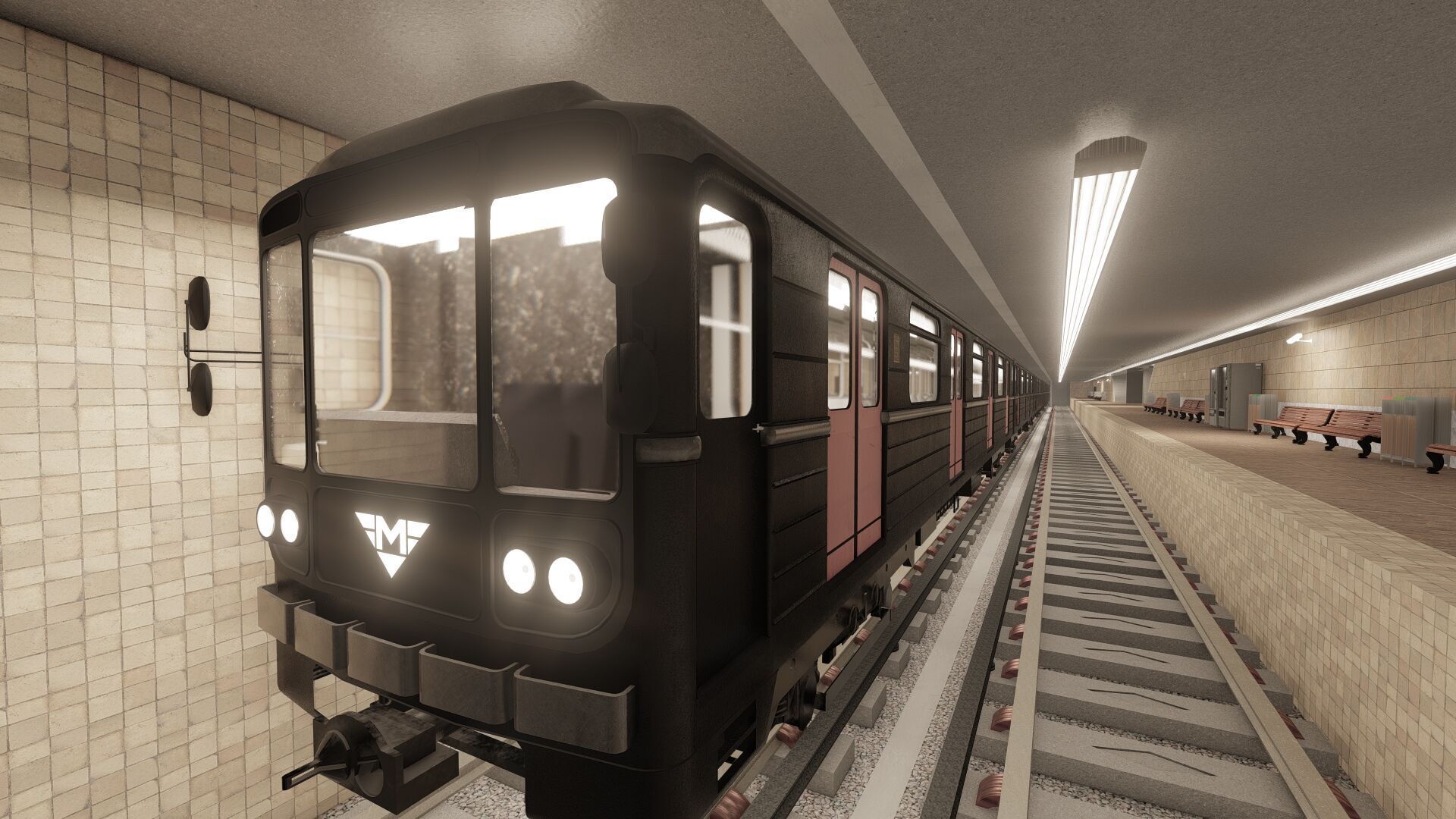 MODERN FICTIONAL METRO STATION 3D model_26