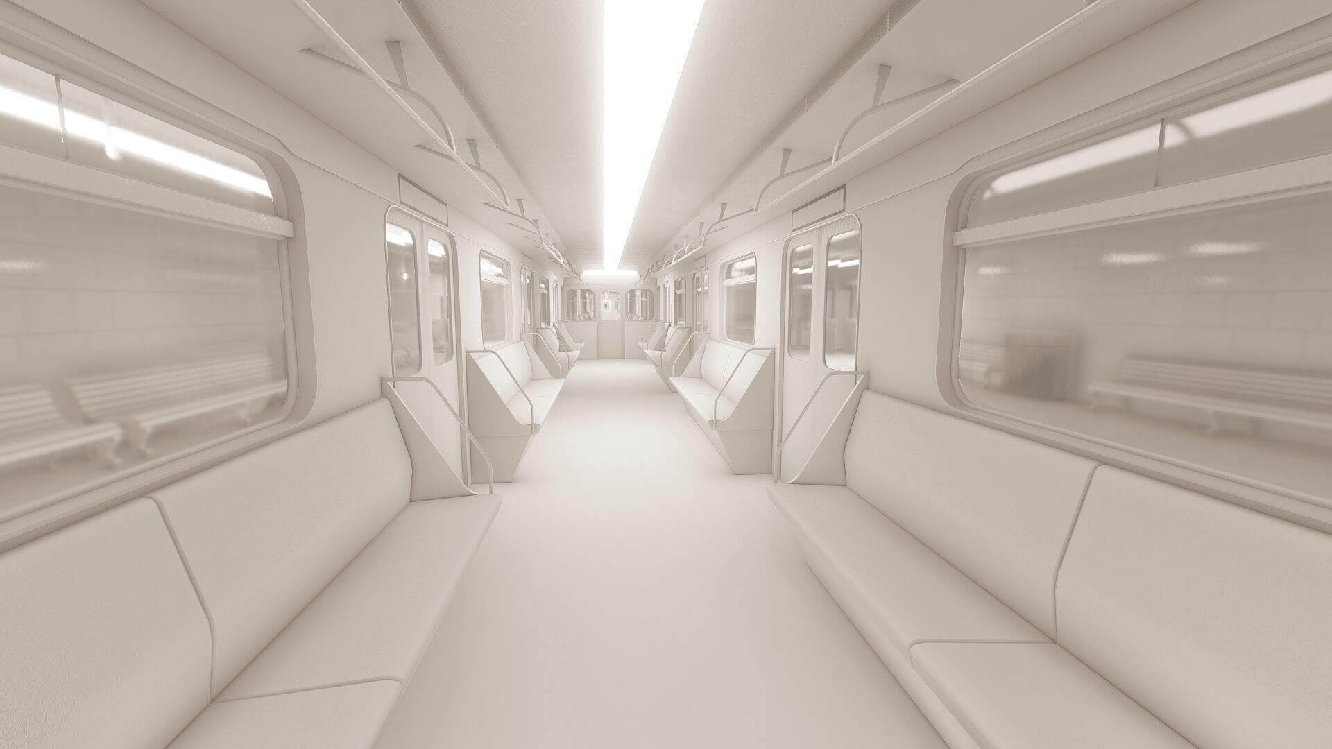 MODERN FICTIONAL METRO STATION 3D model_33