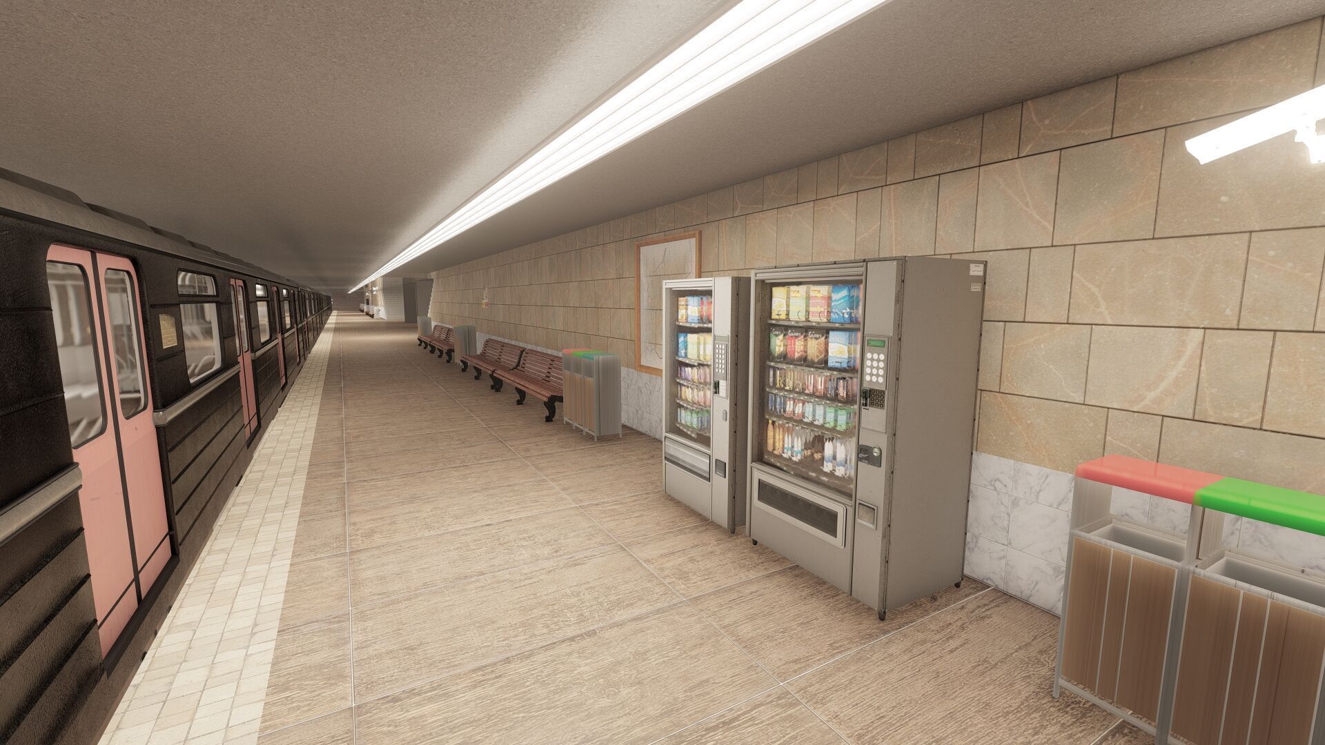 MODERN FICTIONAL METRO STATION 3D model_21