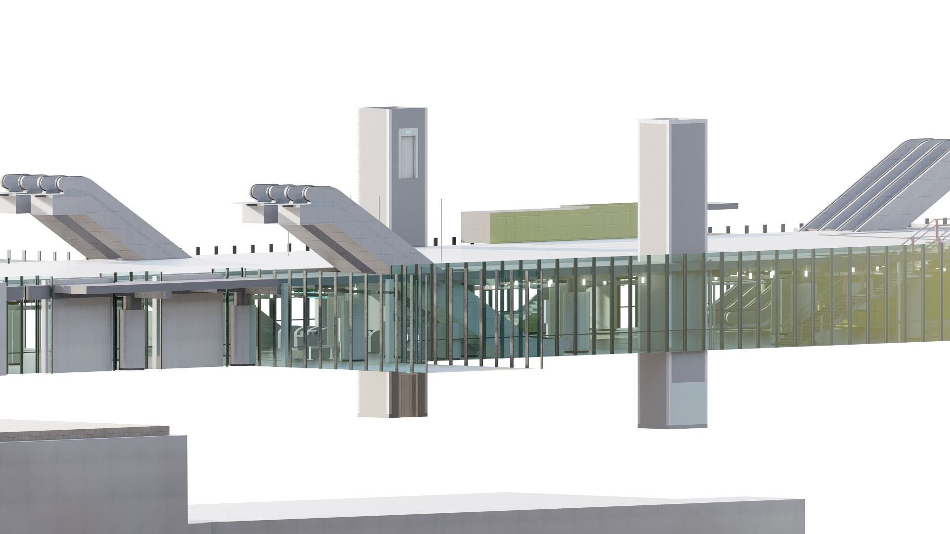 MODERN FICTIONAL METRO STATION 3D model_2