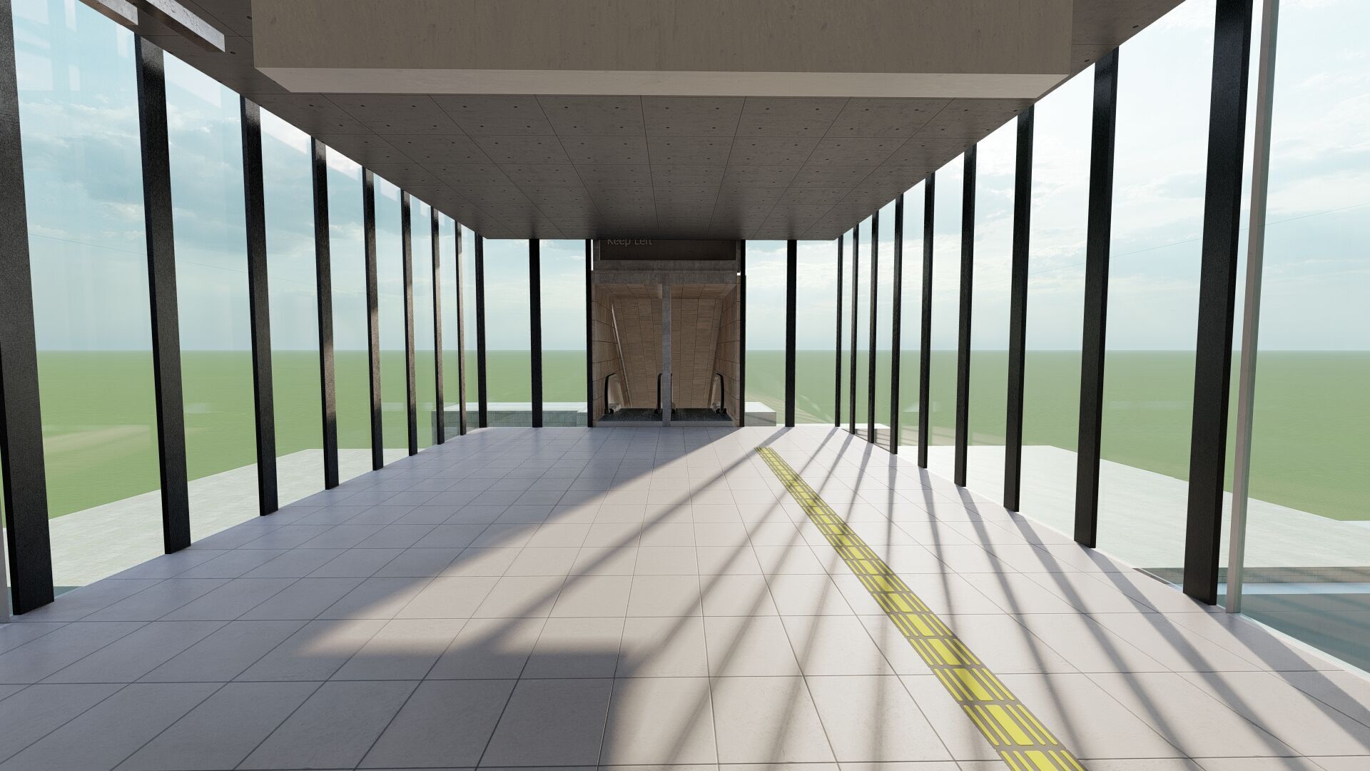 MODERN FICTIONAL METRO STATION 3D model_14
