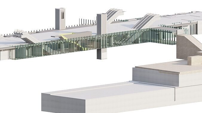 MODERN FICTIONAL METRO STATION 3D model