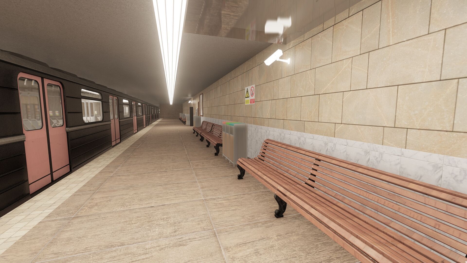 MODERN FICTIONAL METRO STATION 3D model_20