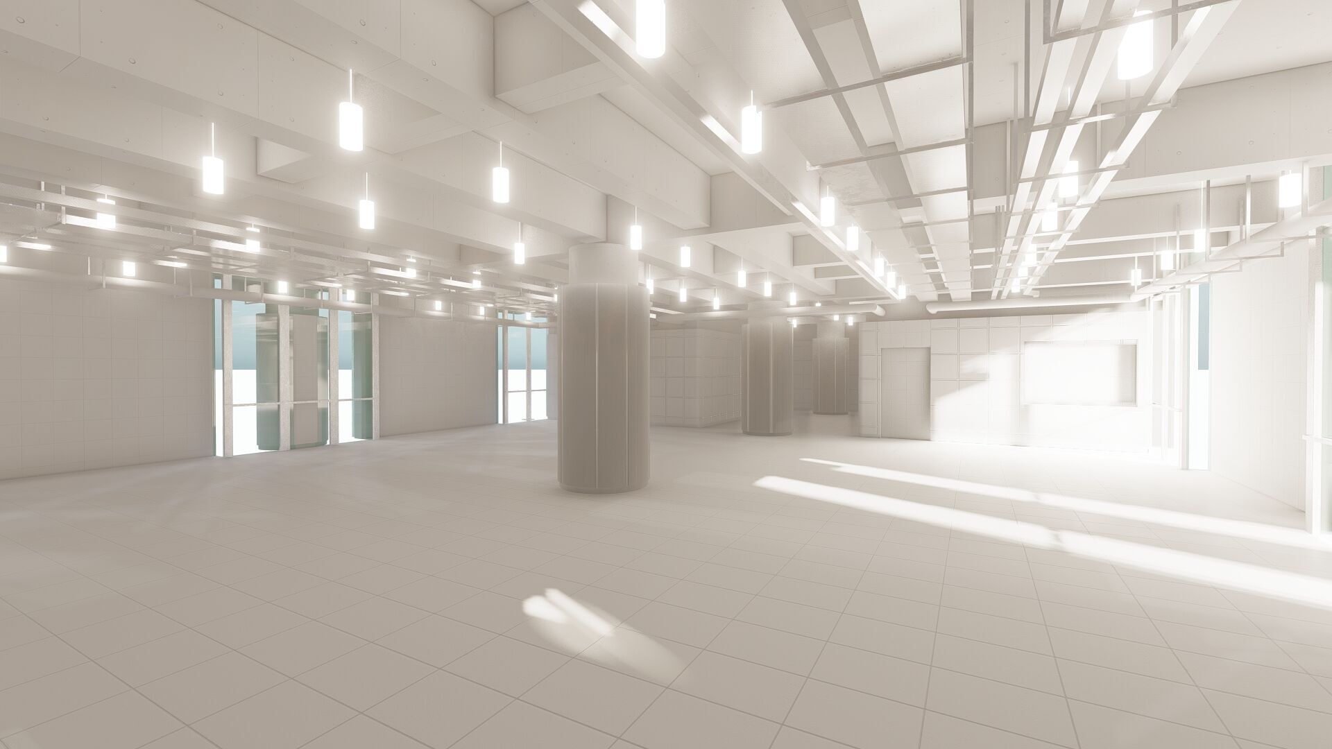 MODERN FICTIONAL METRO STATION 3D model_38