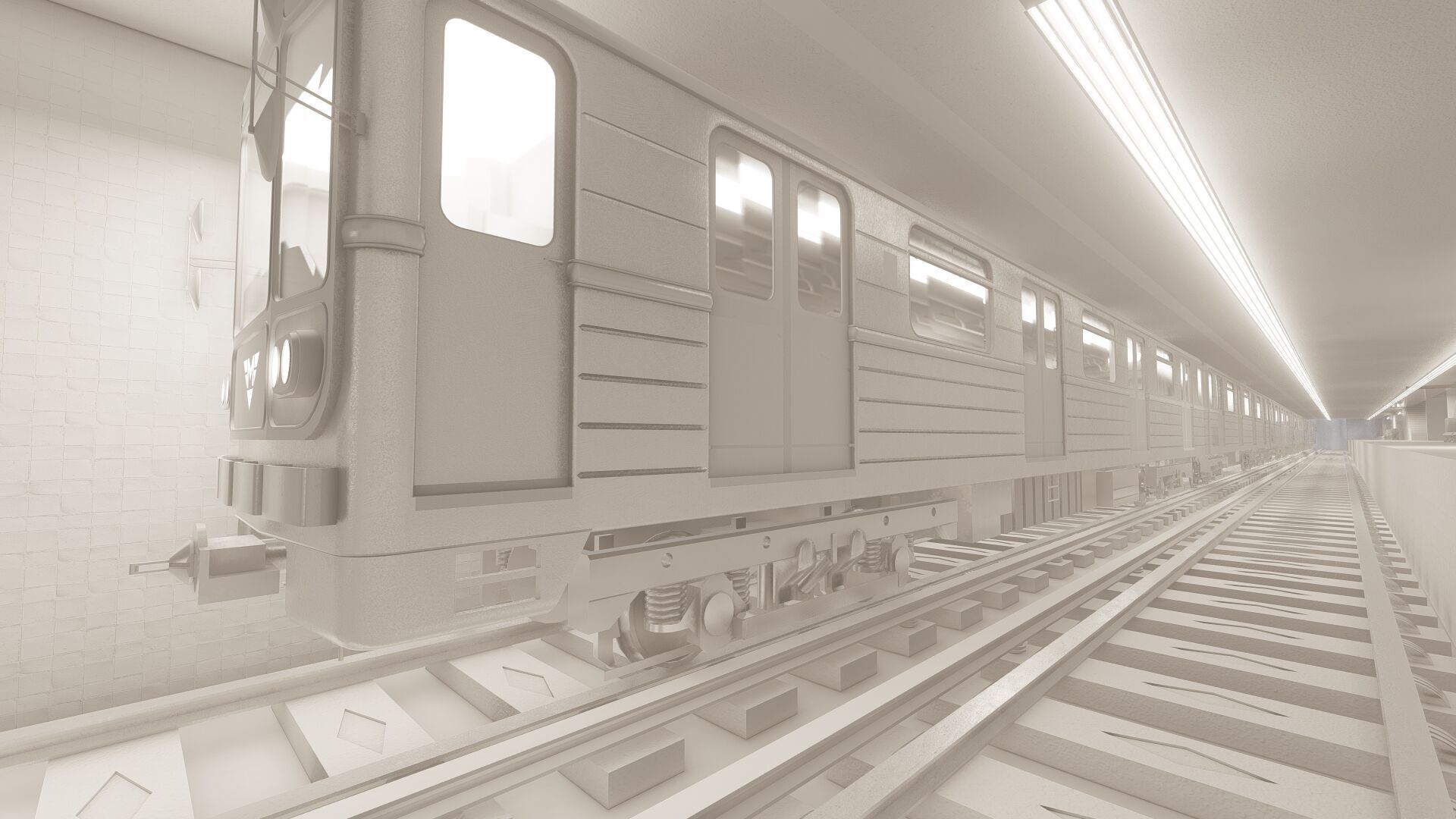 MODERN FICTIONAL METRO STATION 3D model_31