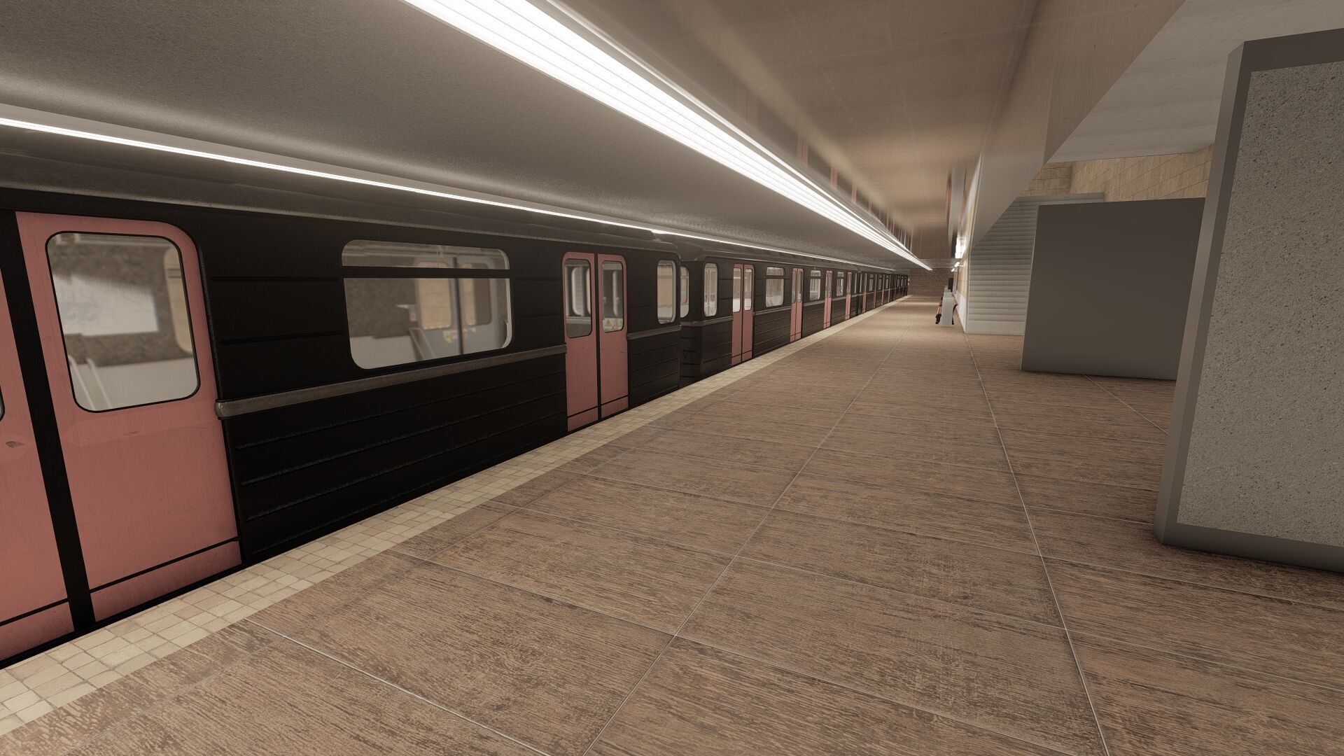 MODERN FICTIONAL METRO STATION 3D model_19