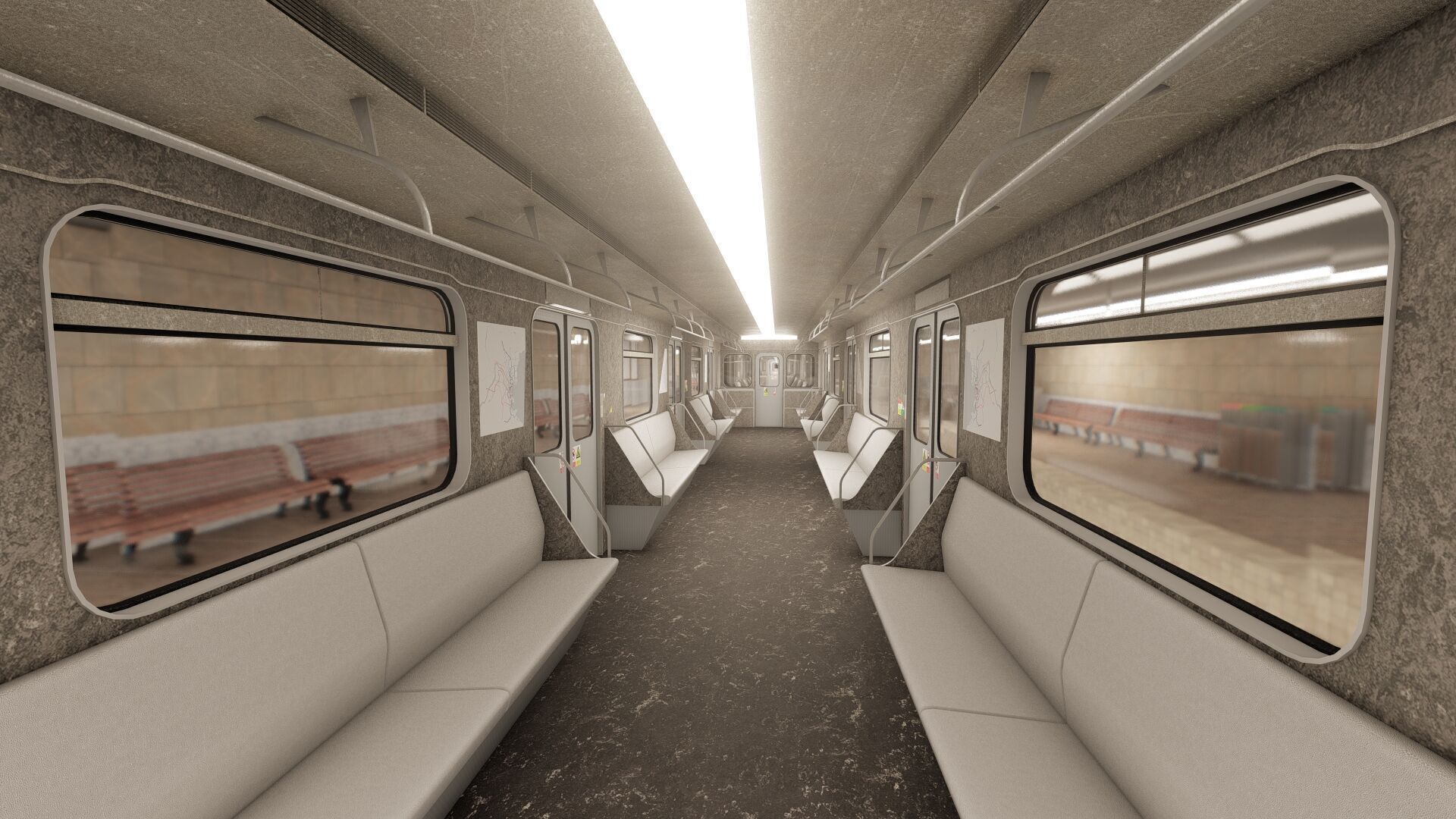 MODERN FICTIONAL METRO STATION 3D model_23