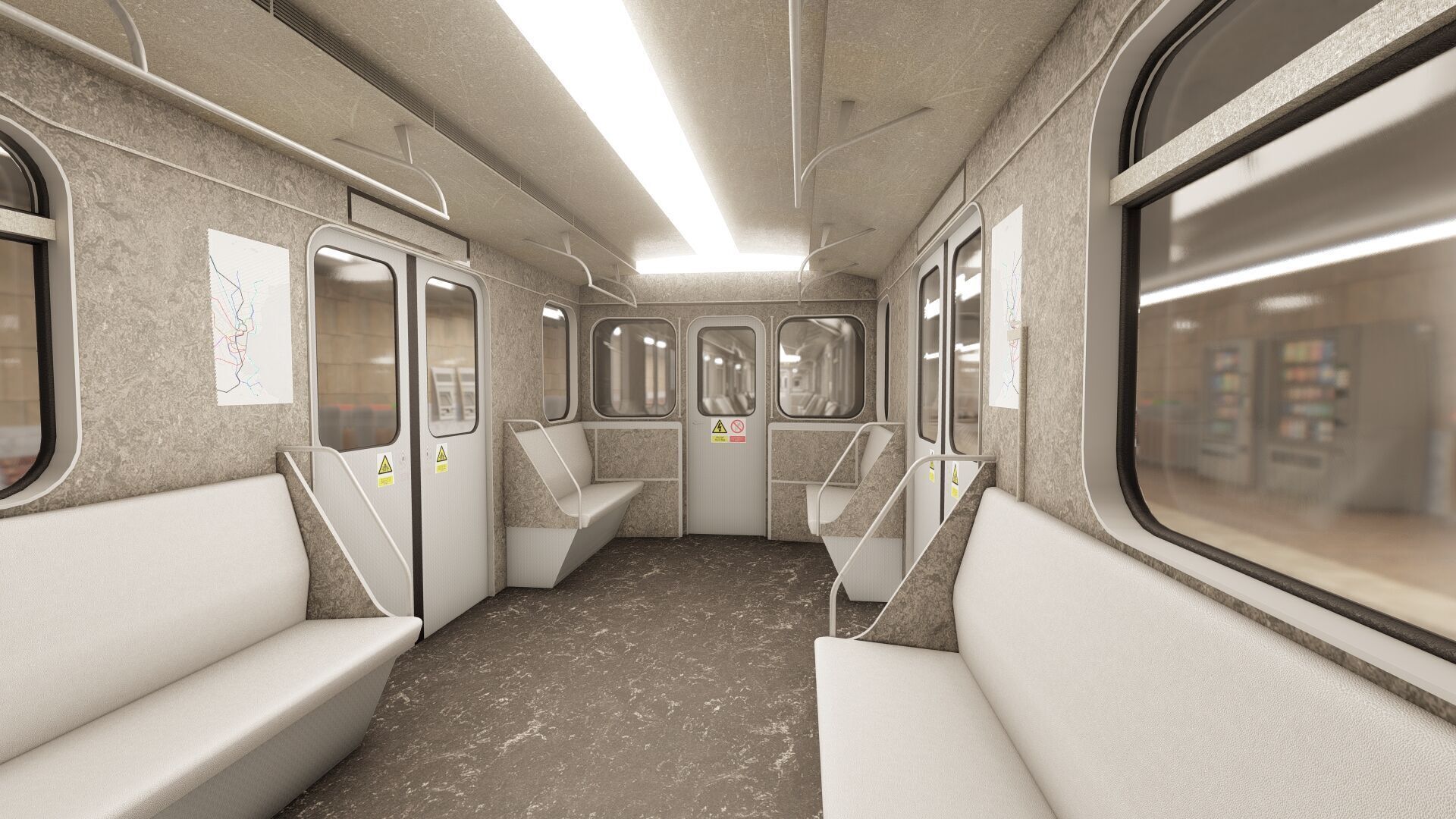 MODERN FICTIONAL METRO STATION 3D model_24