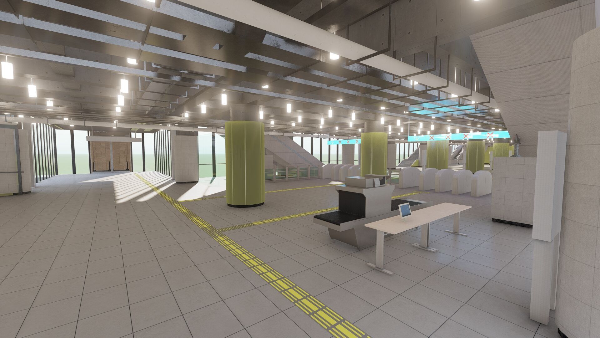 MODERN FICTIONAL METRO STATION 3D model_6