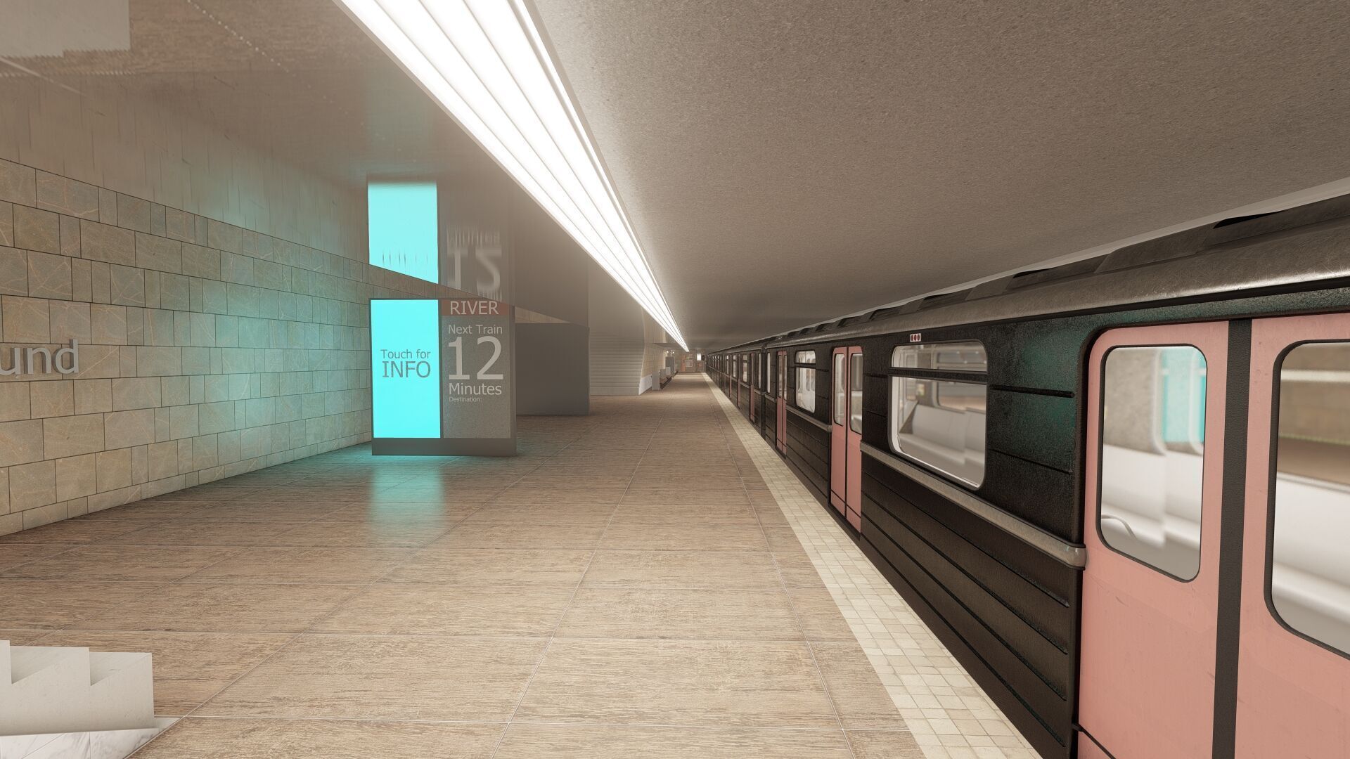 MODERN FICTIONAL METRO STATION 3D model_17