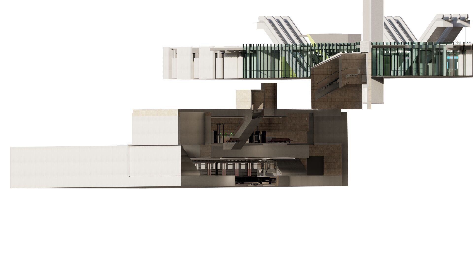 MODERN FICTIONAL METRO STATION 3D model_1