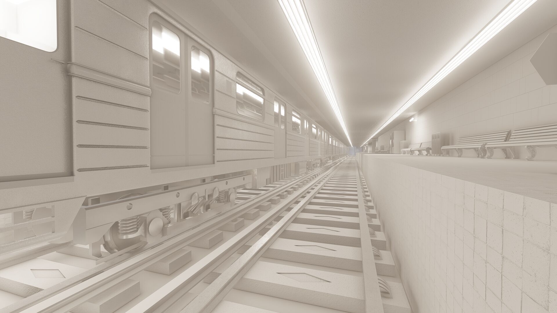 MODERN FICTIONAL METRO STATION 3D model_30
