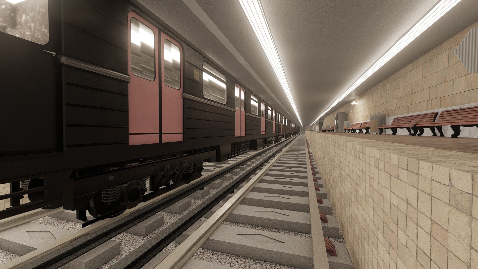 MODERN FICTIONAL METRO STATION 3D model_29
