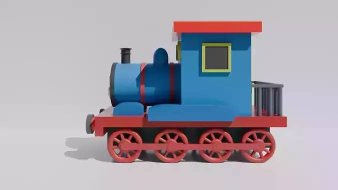 3D Cartoon Train Engine  Blender Model